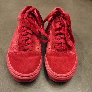 Vans Old Skool Primary Check Shoe - Red - Size 8W/6.5M